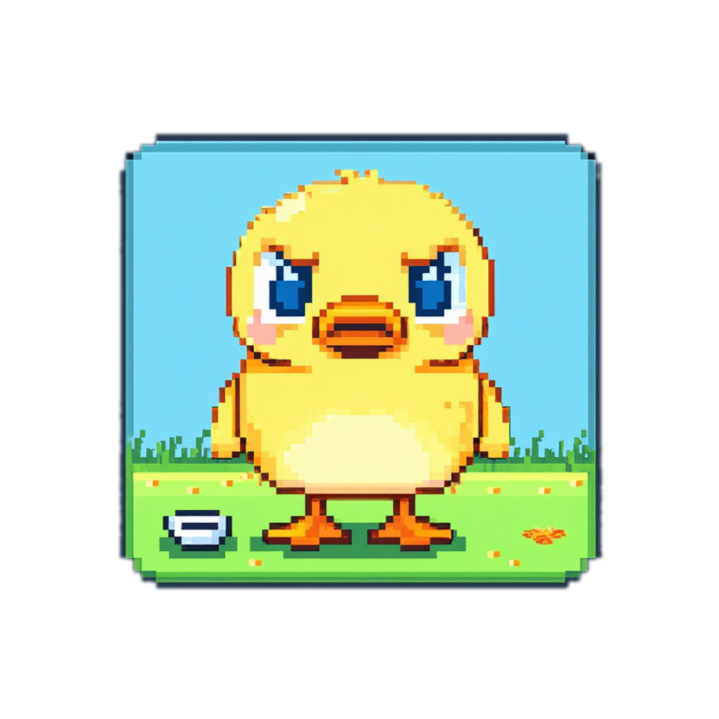 Duck in hungry state